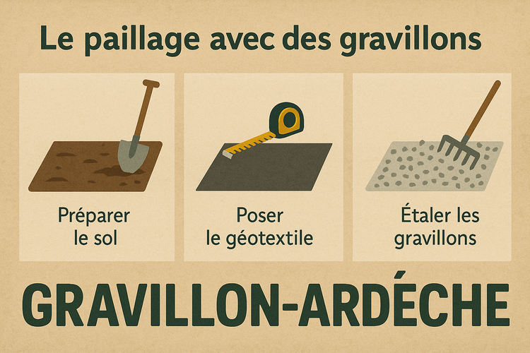 Illustration des étapes du paillage