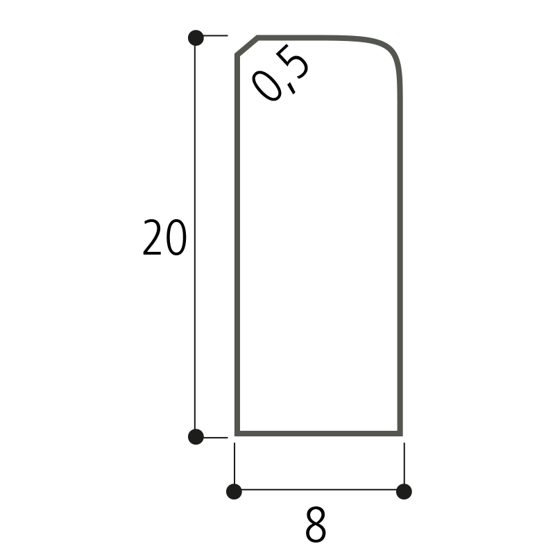 BORDURE BETON P1 100/20/8 - Gravillon-Ardèche